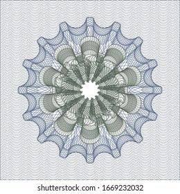 Blue and green abstract linear rosette. Vector Illustration. Detailed.
