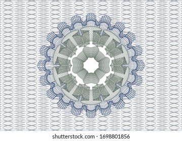 Rosette lineal abstracto azul y verde. Ilustración vectorial. Detallado.