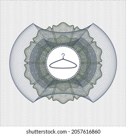 Rosette lineal abstracto azul y verde. con el icono de suspensión dentro