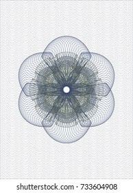 Blue and green abstract linear rosette
