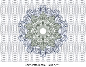 Blue and green abstract linear rosette
