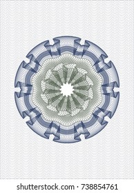 Blue and green abstract linear rosette