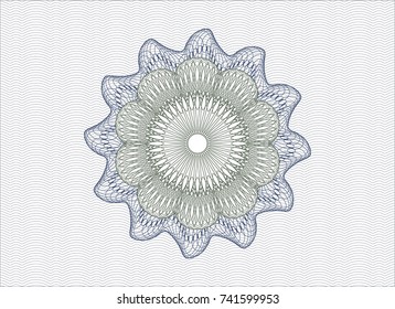 Blue and green abstract linear rosette