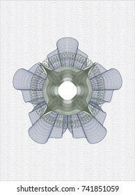 Blue and green abstract linear rosette