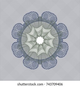 Blue and green abstract linear rosette