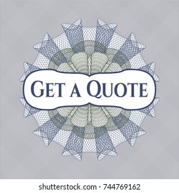 Blue and green abstract linear rosette with text Get a Quote inside