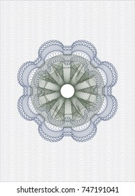 Blue and green abstract linear rosette