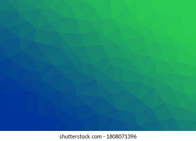 Resumen azul y verde Gradiente geométrico bajo de polo Ilustración vectorial de fondo poligonal