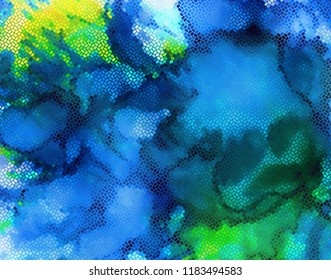 Blue and green  abstract mosaic background. Vector illustration.