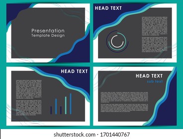 Conjunto vectorial de plantillas de presentación abstracta azul y verde