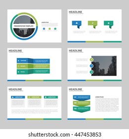 Blue Green Abstract presentation templates, Infographic elements template flat design set for annual report brochure flyer leaflet marketing advertising banner template
