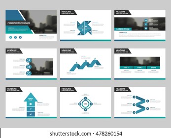 Blue green Abstract presentation templates, Infographic elements template flat design set for annual report brochure flyer leaflet marketing advertising banner template