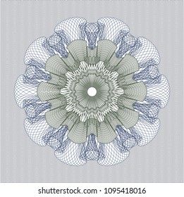 Blue and green abstract rosette