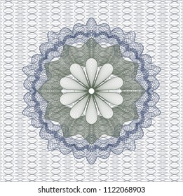 Blue and green abstract rosette