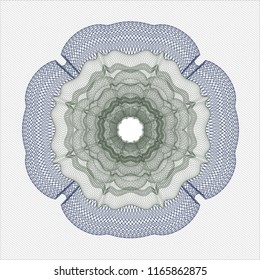 Blue and green abstract rosette