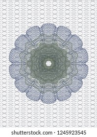Blue and green abstract rosette