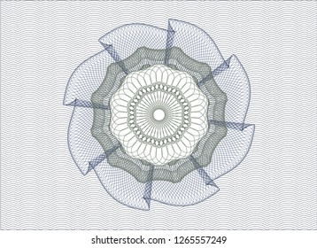 Blue and green abstract rosette