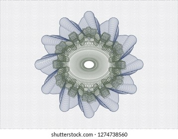 Blue and green abstract rosette