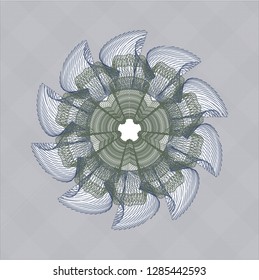 Blue and green abstract rosette