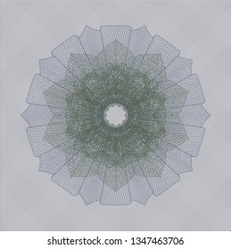 Blue and green abstract rosette