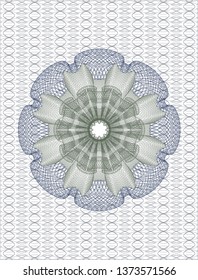 Blue and green abstract rosette