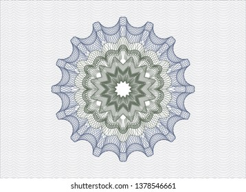 Blue and green abstract rosette