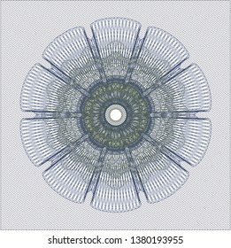 Blue and green abstract rosette