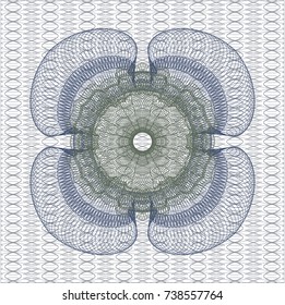 Blue and green abstract rosette