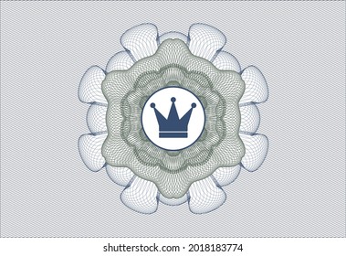 Blue and green abstract rosette. with crown icon inside