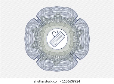 Blue and green abstract rosette with keyboard icon inside