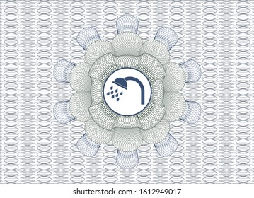 Blue and green abstract rosette with shower icon inside