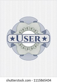 Blue and green abstract rosette with text User inside