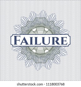 Blue and green abstract rosette with text Failure inside