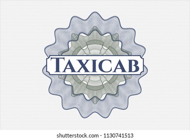 Blue and green abstract rosette with text Taxicab inside