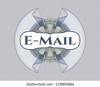 Blue and green abstract rosette with text Email inside