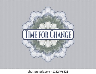 Blue and green abstract rosette with text Time for Change inside