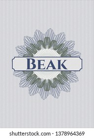 Blue and green abstract rosette with text Beak inside