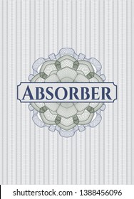 Blue and green abstract rosette with text Absorber inside
