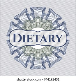 Blue and green abstract rosette with text Dietary inside