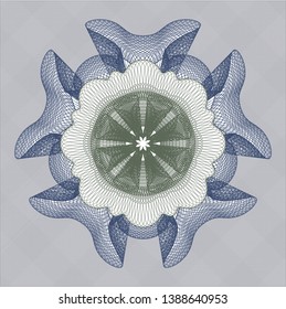 Blue and green abstract rosette. Vector Illustration. Detailed.