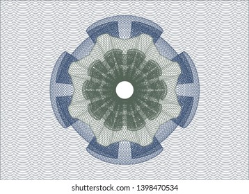 Blue and green abstract rosette. Vector Illustration. Detailed.