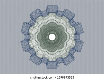 Blue and green abstract rosette. Vector Illustration. Detailed.