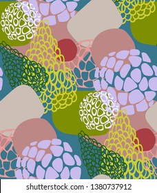 blue green abstract seamless pattern vector floral design primitive scandinavian