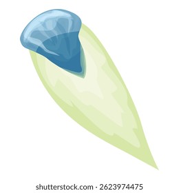 Blue and green abstract shape floating in the air