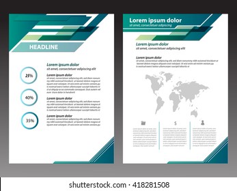 blue and green Abstract Vector Brochure Template