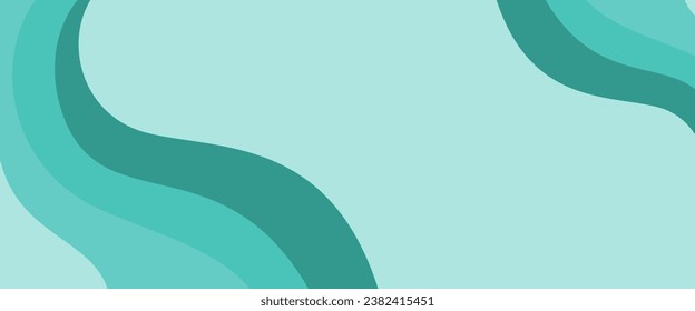 blue green abstract wave liquid banner background, fits any theme