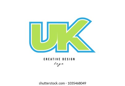 blue green alphabet letter vk v k logo design suitable for a company or business