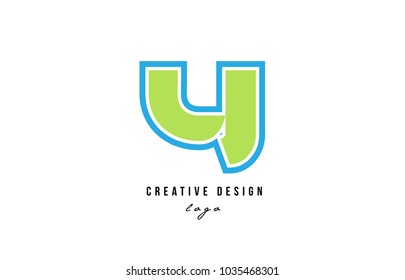 blue green alphabet letter y logo design suitable for a company or business