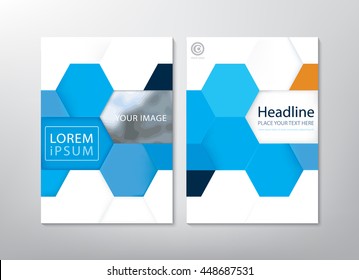 Blue green annual report brochure flyer design template vector, Leaflet cover presentation abstract flat background, book cover templates, layout in A4 size