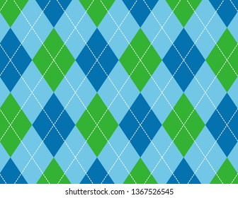 Blue And Green Argyle Background